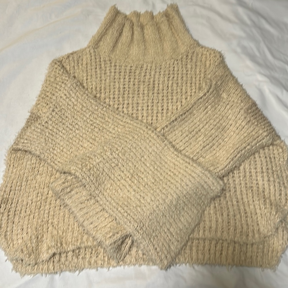 Free people ivory cowl neck. Worn once!!